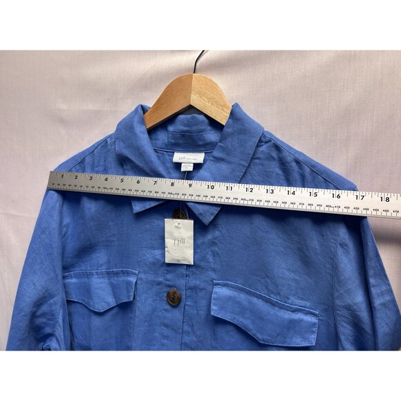 NWT J Jill XL Love Linen Blue Ginger Shirt Dress w/ Pockets Casual Lightweight - Picture 7 of 8